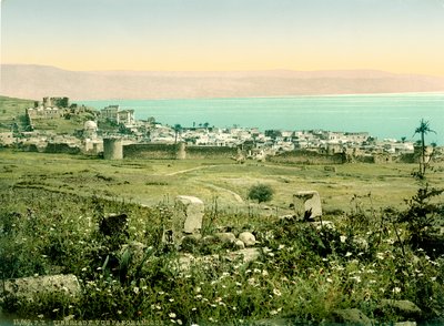 Vista de Tiberíades desde el sur, c.1880-1900 de Swiss Photographer